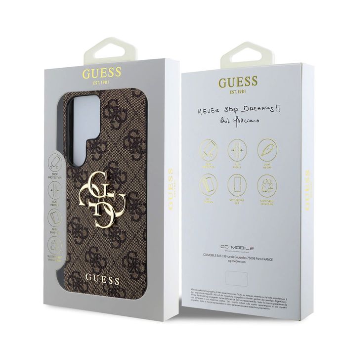 Кожен калъф GUESS Leather  Metal Logo Case за Samsung Galaxy S25 Ultra