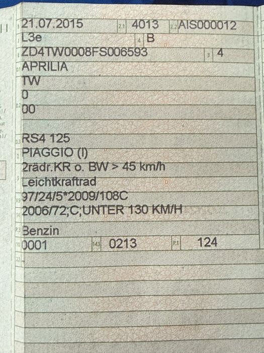 Vand Aprilia rs4 125cc