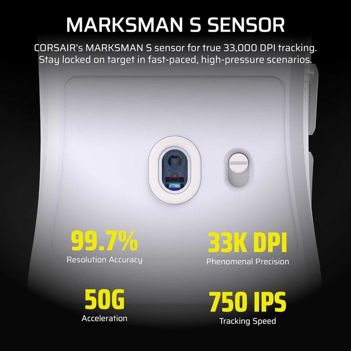 Corsair SABRE v2 PRO FPS безжична геймърска мишка–33 000 DPI, 36 грама