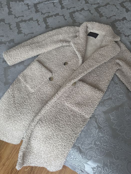 Тедди шуба в бежевом цвете