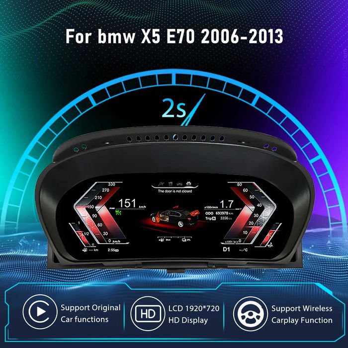 Дигитален километраж с Heads up дисплей за BMW 3 5 6 7 X3 X5 X6 серия E60 E61 E70 E71 E90 E91 E92 F01 F10 F11 F15 F16 F25 F26