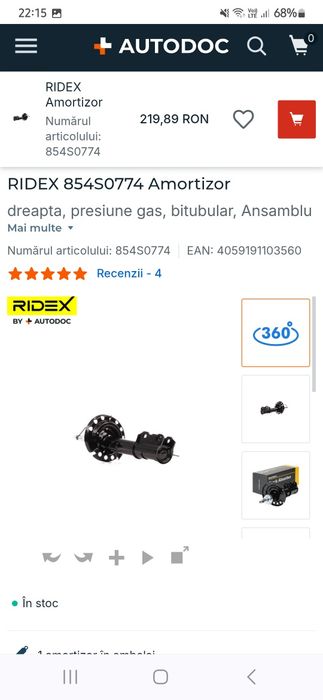Amortizoare ( telescoape) japanparts, noi! 4 buc Fiat,Ope, etc..l