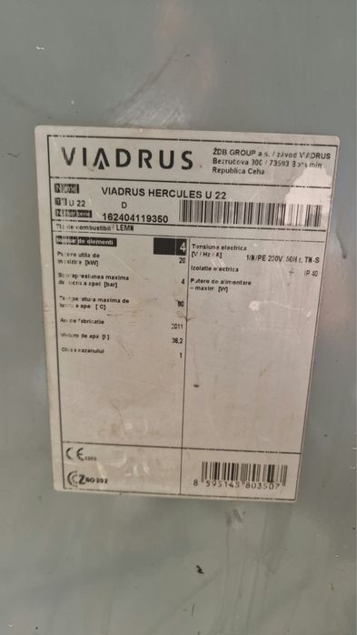 centrală pe lemne VIADRUS + pompă de recirculare