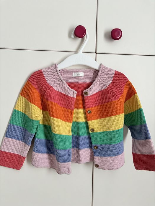 Pulover cu nasturi, curcubeu, Next, aprox 12 luni