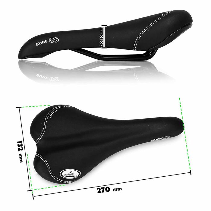 Седалка за велосипед Selle Monte Grappa Sure, черна, Made in Italy