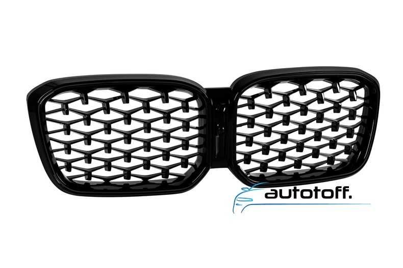 Grila compatibila cu BMW X3 G01 LCI X4 G02 LCI (22-24) Negru lucios cu LED