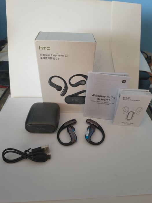 Căști Bluetooth True Wireless HTC over ear Smart AI Translator  Black