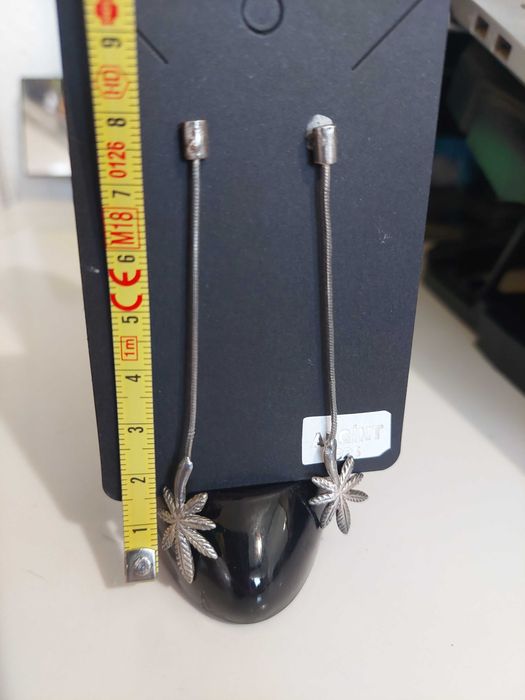 Cercei din argint 925 marijuana/cannabis