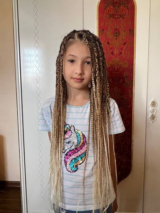 Плету косы детям из ниток и каниколон