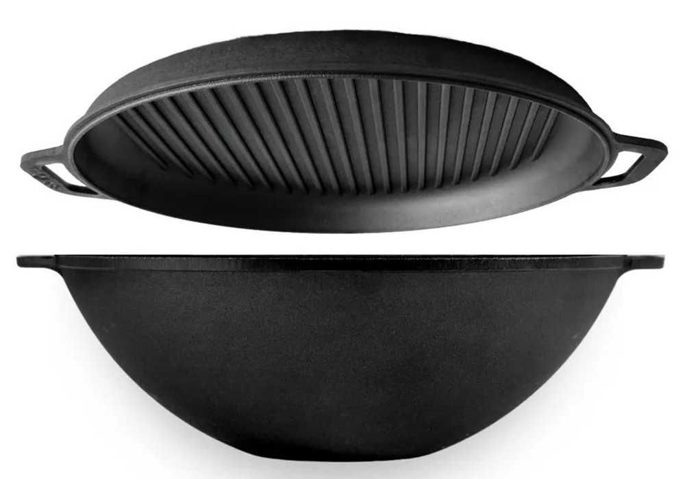 Чугунен УОК тиган (тенджера) с две лети дръжки, 3.7 л-12 л