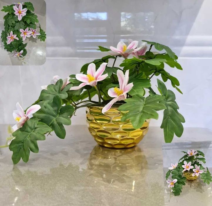 Композиция из искусственных цветов в вазе — подарок к 8 Марта