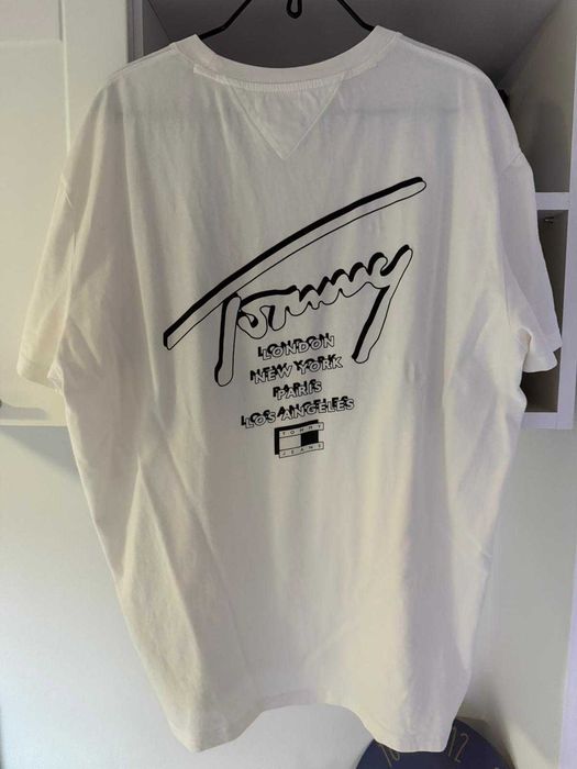 Tricou Tommy Jeans Signature - alb, mărimea XL