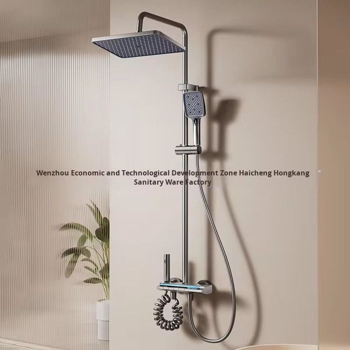 Set Baterie  Duș Modern Gri Mat Afisaj Digital