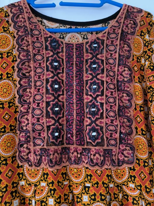 Rochie etno/boho/șic, cu mânecă lunga, mărimea 38