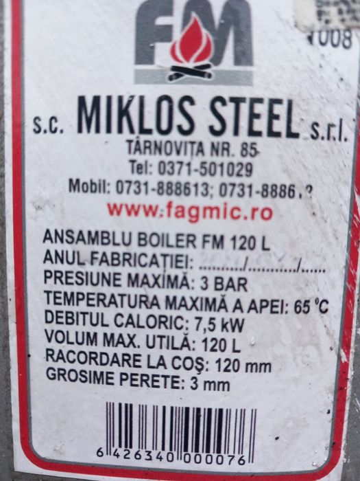 Vând boiler pe lemne