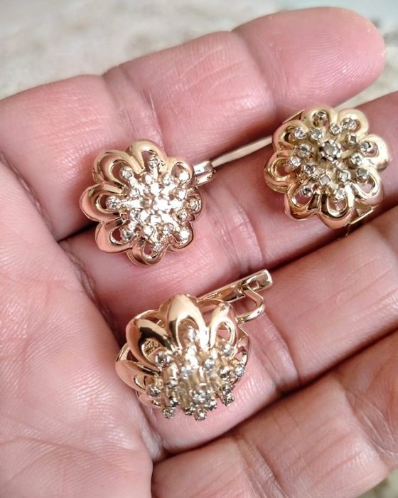 Да комплекта 583 проба СССР Москва, Бриллианты