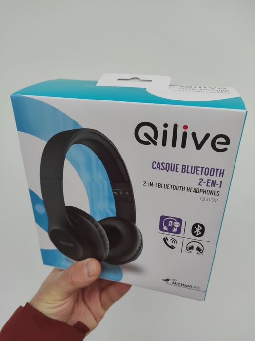 Casti fara fir over ear pliabile Qilive Q.1120, Bluetooth 5.3, negru