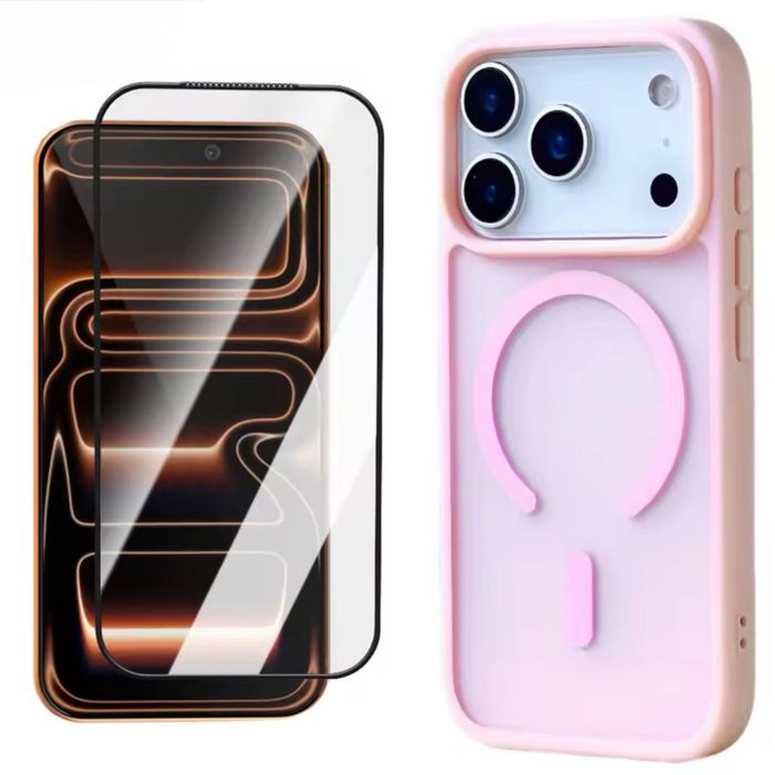 IPHONE 17 17 AIR 17 PRO 17 PRO MAX - Husa Magsafe Mata + Folie Sticla