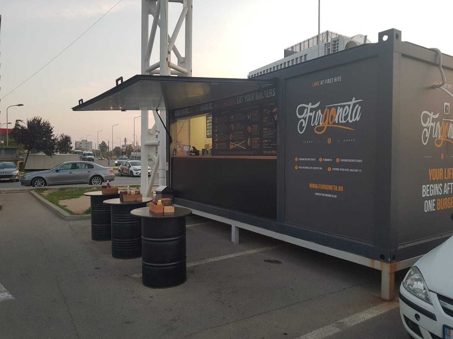 Container comercial (Fast Food) cu structura metalica sub si tablou 380V de vanzare