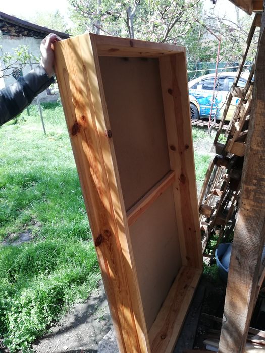 Дървено легло от масивно дърво с матрак и ракла 110/190