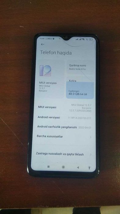 Red MI 8 not pro 8 8x64 sotiladi