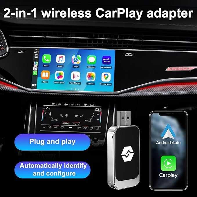 ZUOQIANG 2 в 1 безжичен Carplay адаптер
