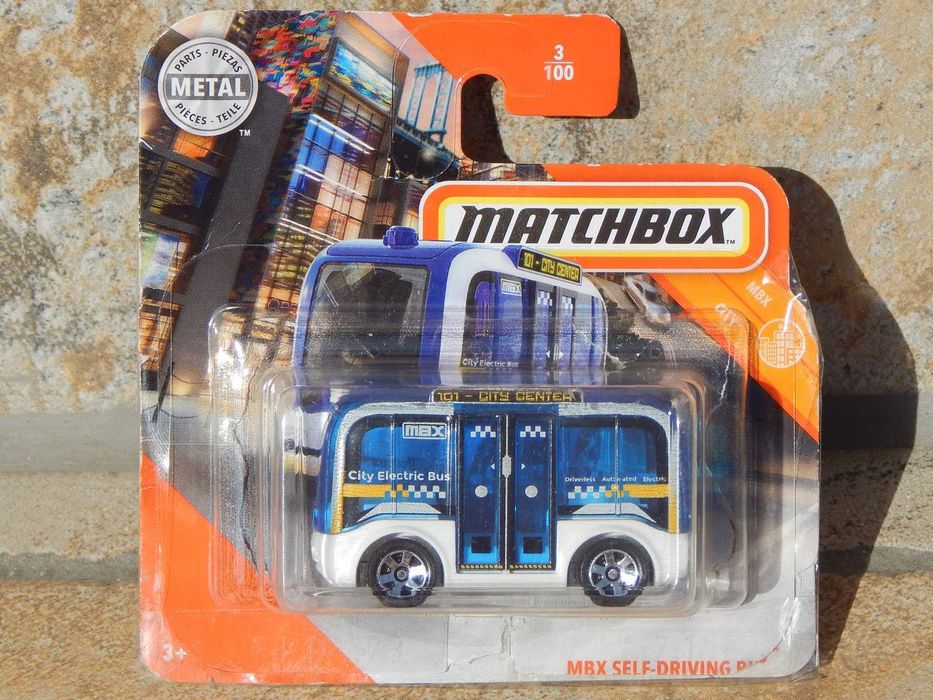 Macheta autobuz electric autonom Self Driving Bus Matchbox cu ambalaj