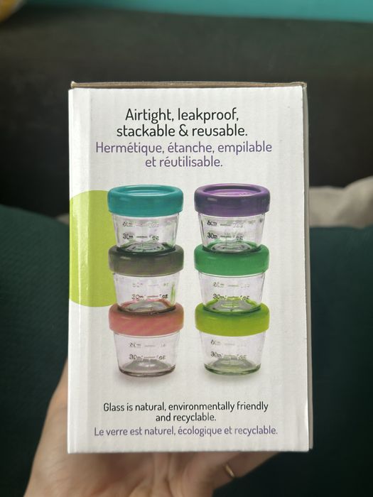 Стъклени бурканчета за захранване на бебе - чисто нови, неизползвани