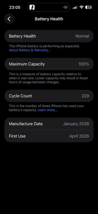 iPhone 17 pro max 256gb, 100% battery, esim