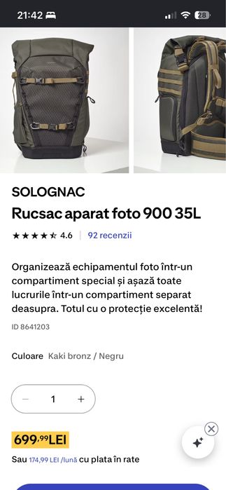 Rucsac aparat foto Solognac