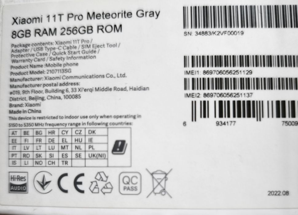 Telefon  Xiaomi 11T PRO