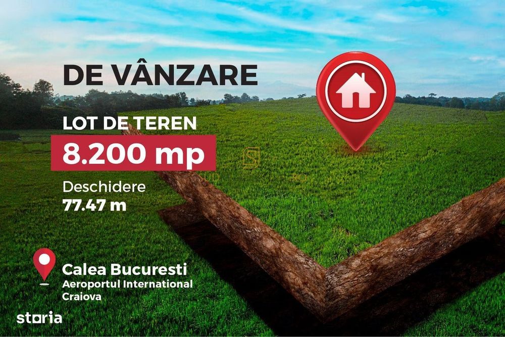 Teren de vanzare, zona Aeroport International Craiova, deschidere E574