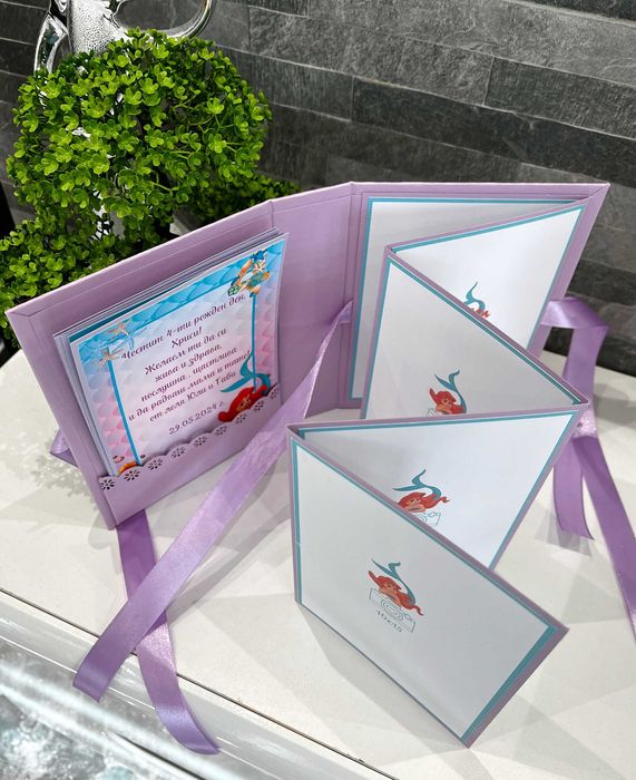 Мини детски албум за снимки с русалка ръчноизработен