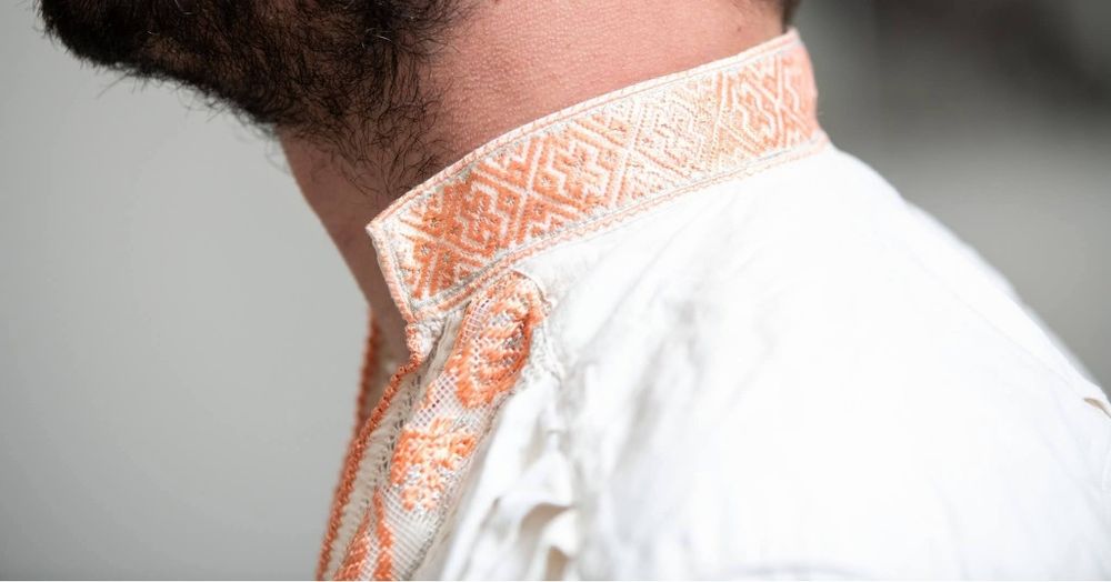 Cămașă populară bărbătească/ie/costum traditional/cusut manual