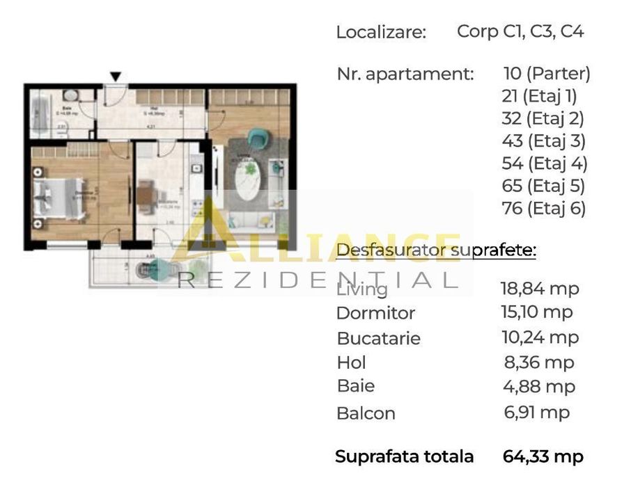 Apartament 2 camere decomandat [ Pasarela Berceni M2]