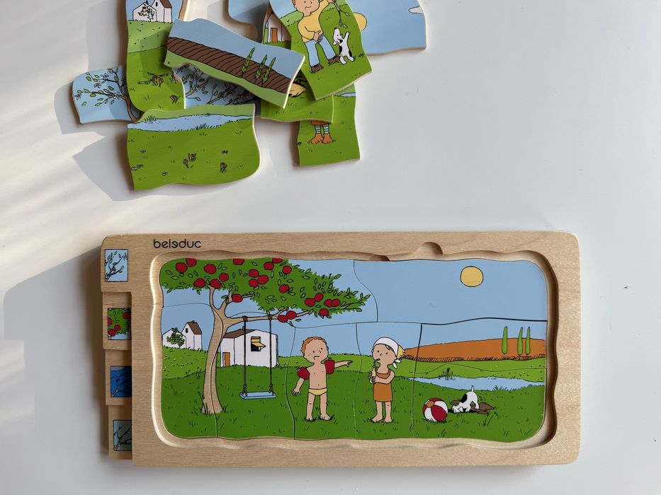 Образователен дървен пъзел 4в1 - годишни времена