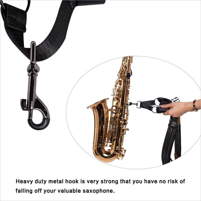 Curea de saxofon rayzm, curea universală dublă din piele pentru saxofon