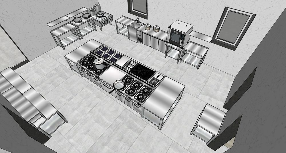 3д расстановка кухни