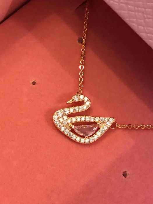Lant Swarovski Swan rose gold Lantisor colier