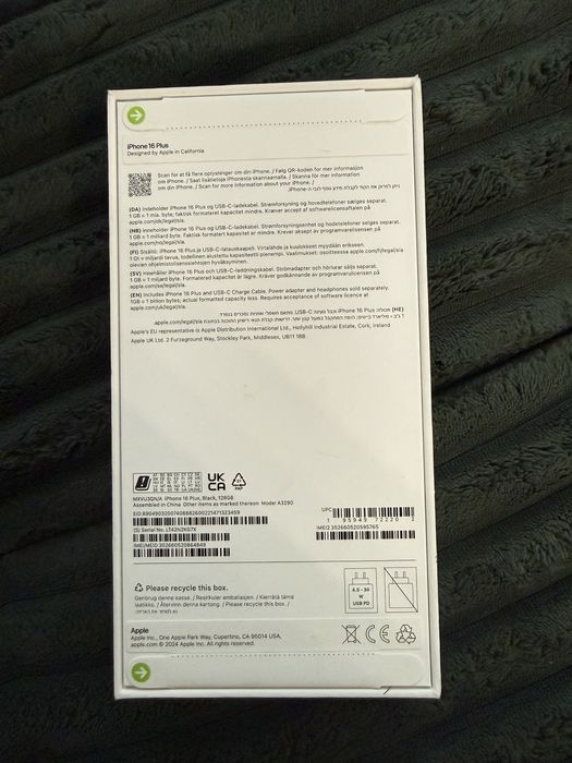 Iphone 16 plus Black 128 GB Nou