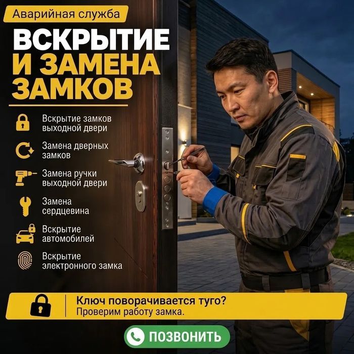 Установка, ремонт, настройка смарт замков в Астане — выезд мастера