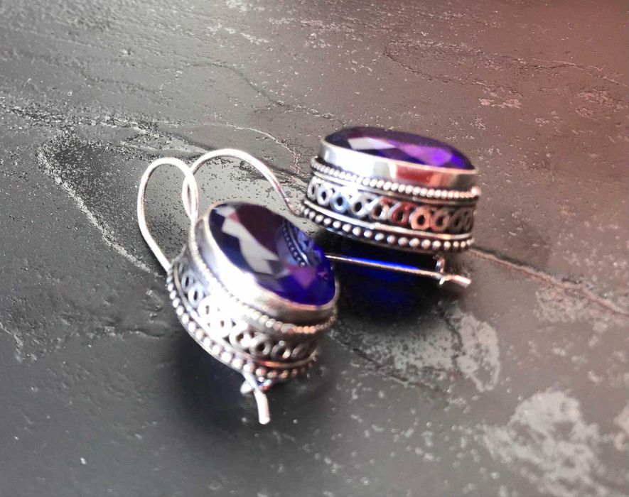 Cercei Argint 925 cu Pietre Semipretioase Tanzanit