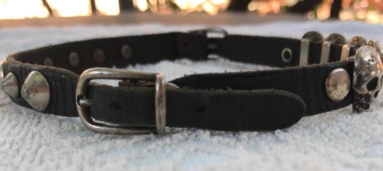 Colier choker din piele choker rock choker cap de mort craniu