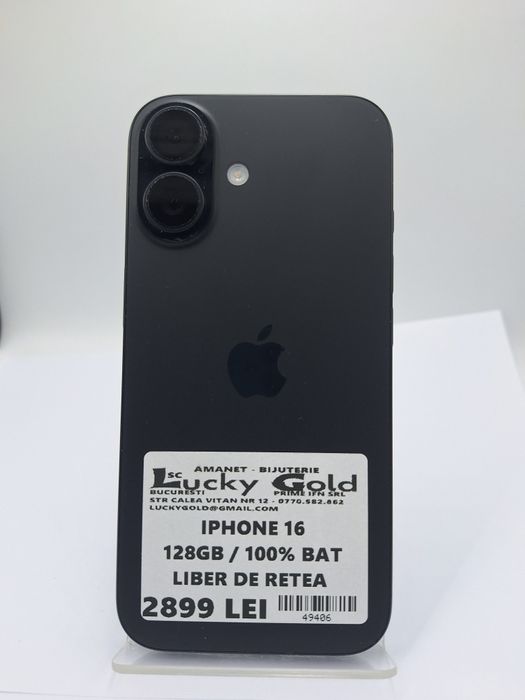 Iphone 16 128gb 100% bat liber de rețea #49406