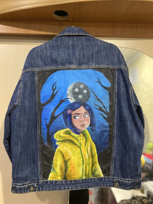 Продам джинсовую куртку с рисунком от руки