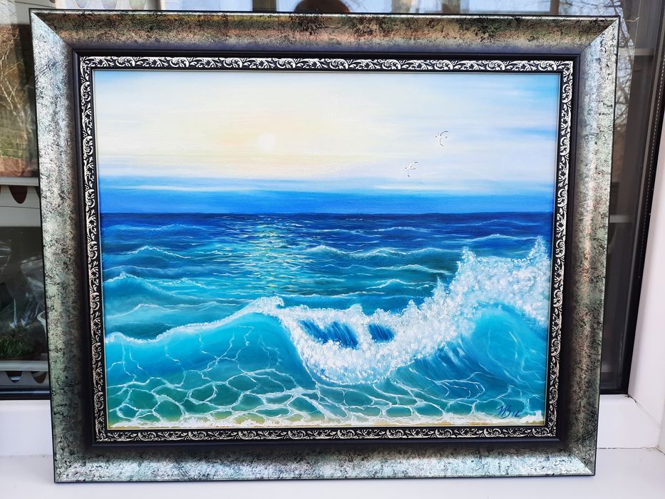 картина "Волна", масло, 50х60см, отличный подарок спешите приобрести