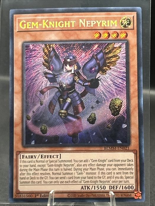 Yu-gi-oh NM Gem-Knight Nepyrim Secret Rare 1st Edition