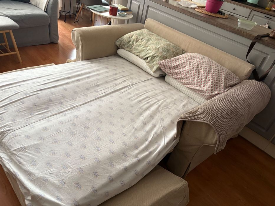 Двуместен разтегателен ikea ektorp с ракла