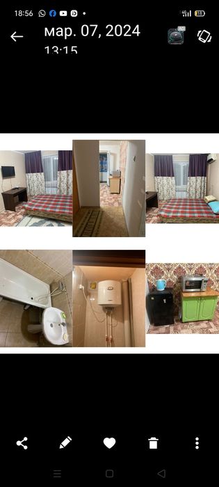 1 бөлмелі пәтер аптаға,тәулікке,сағатка жалға беріледі