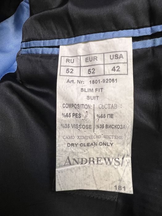 Мъжки костюми, палта, сака Andrews Андрюс, Зара, Next, 52 номер